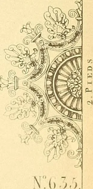 An illustration from Dessins d'ornements d'architecture de Joseph Beunat : reproduction de l'ouvrage, epoque du premier Empire, 1900, leaf 102