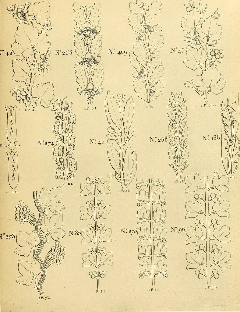 An illustration from Dessins d'ornements d'architecture de Joseph Beunat : reproduction de l'ouvrage, epoque du premier Empire, 1900, leaf 104