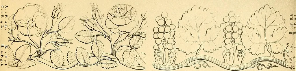 An illustration from Dessins d'ornements d'architecture de Joseph Beunat : reproduction de l'ouvrage, epoque du premier Empire, 1900, leaf 106