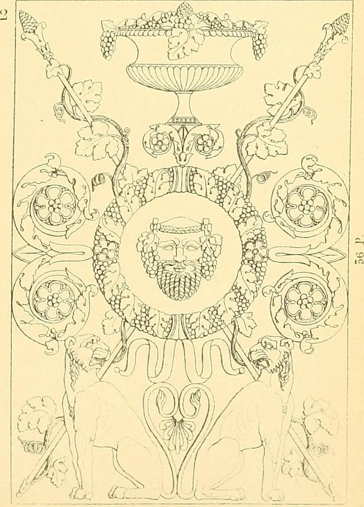 An illustration from Dessins d'ornements d'architecture de Joseph Beunat : reproduction de l'ouvrage, epoque du premier Empire, 1900, leaf 108