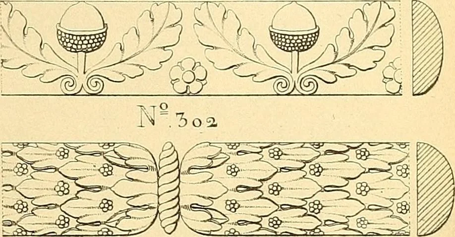 An illustration from Dessins d'ornements d'architecture de Joseph Beunat : reproduction de l'ouvrage, epoque du premier Empire, 1900, leaf 16
