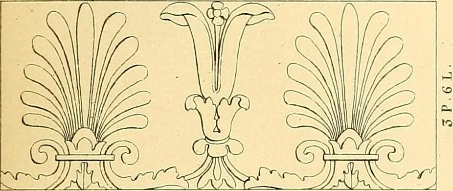 An illustration from Dessins d'ornements d'architecture de Joseph Beunat : reproduction de l'ouvrage, epoque du premier Empire, 1900, leaf 18