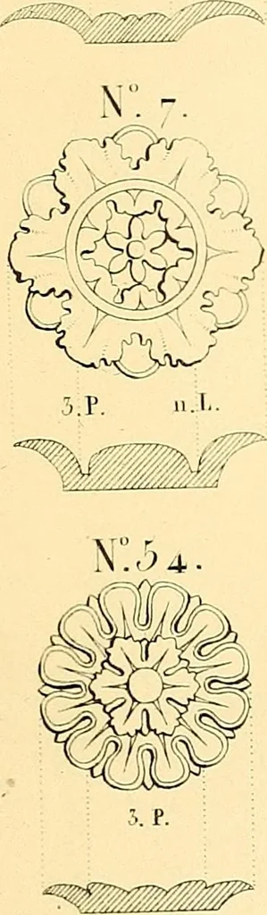 An illustration from Dessins d'ornements d'architecture de Joseph Beunat : reproduction de l'ouvrage, epoque du premier Empire, 1900, leaf 22