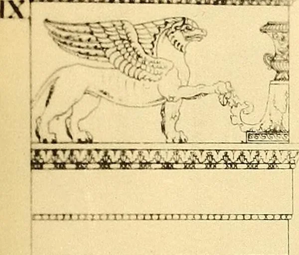 An illustration from Dessins d'ornements d'architecture de Joseph Beunat : reproduction de l'ouvrage, epoque du premier Empire, 1900, leaf 24