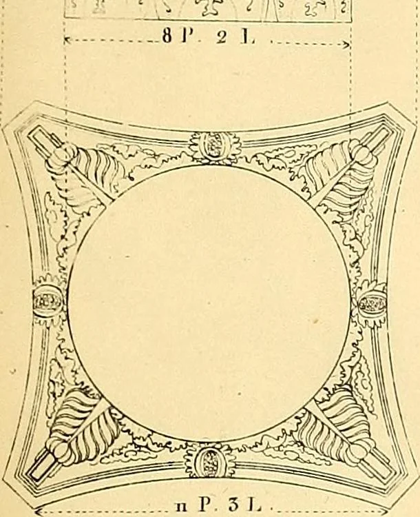 An illustration from Dessins d'ornements d'architecture de Joseph Beunat : reproduction de l'ouvrage, epoque du premier Empire, 1900, leaf 26