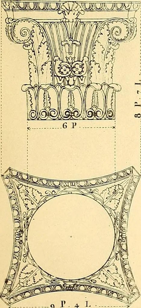 An illustration from Dessins d'ornements d'architecture de Joseph Beunat : reproduction de l'ouvrage, epoque du premier Empire, 1900, leaf 26