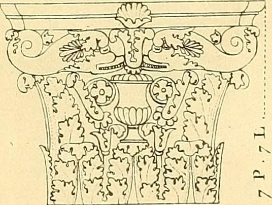 An illustration from Dessins d'ornements d'architecture de Joseph Beunat : reproduction de l'ouvrage, epoque du premier Empire, 1900, leaf 26