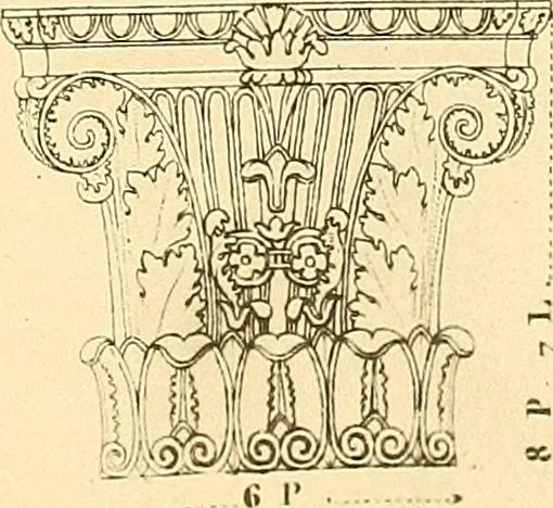 An illustration from Dessins d'ornements d'architecture de Joseph Beunat : reproduction de l'ouvrage, epoque du premier Empire, 1900, leaf 26