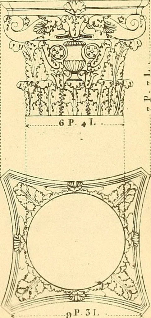 An illustration from Dessins d'ornements d'architecture de Joseph Beunat : reproduction de l'ouvrage, epoque du premier Empire, 1900, leaf 26