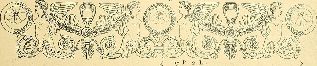 An illustration from Dessins d'ornements d'architecture de Joseph Beunat : reproduction de l'ouvrage, epoque du premier Empire, 1900, leaf 36