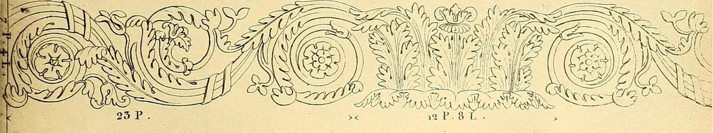 An illustration from Dessins d'ornements d'architecture de Joseph Beunat : reproduction de l'ouvrage, epoque du premier Empire, 1900, leaf 36