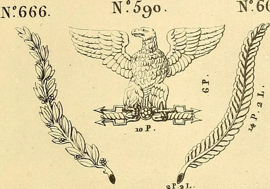 An illustration from Dessins d'ornements d'architecture de Joseph Beunat : reproduction de l'ouvrage, epoque du premier Empire, 1900, leaf 50