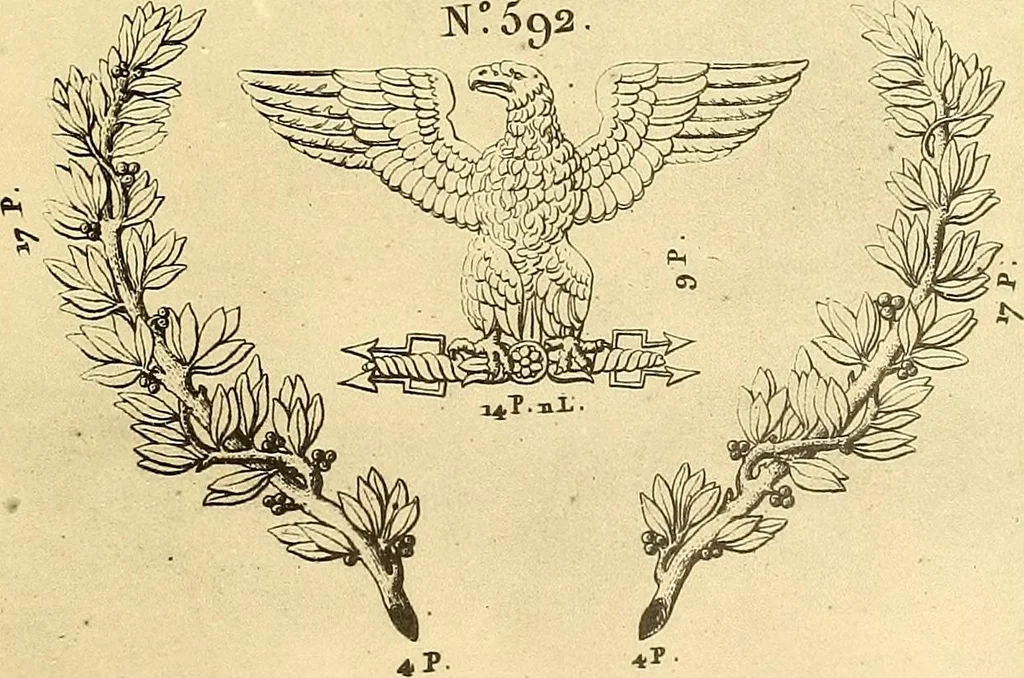 An illustration from Dessins d'ornements d'architecture de Joseph Beunat : reproduction de l'ouvrage, epoque du premier Empire, 1900, leaf 50