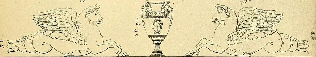An illustration from Dessins d'ornements d'architecture de Joseph Beunat : reproduction de l'ouvrage, epoque du premier Empire, 1900, leaf 70