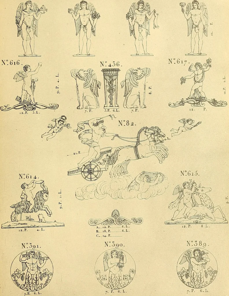 An illustration from Dessins d'ornements d'architecture de Joseph Beunat : reproduction de l'ouvrage, epoque du premier Empire, 1900, leaf 72