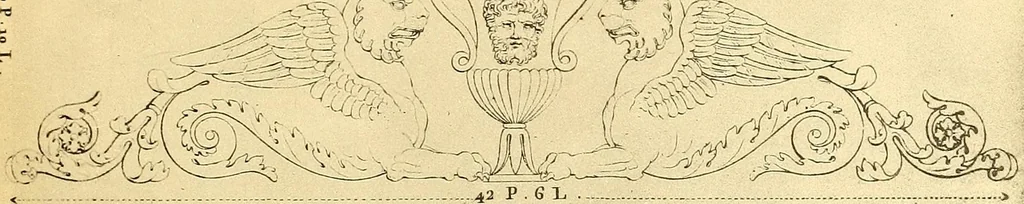 An illustration from Dessins d'ornements d'architecture de Joseph Beunat : reproduction de l'ouvrage, epoque du premier Empire, 1900, leaf 92