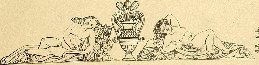 An illustration from Dessins d'ornements d'architecture de Joseph Beunat : reproduction de l'ouvrage, epoque du premier Empire, 1900, leaf 96