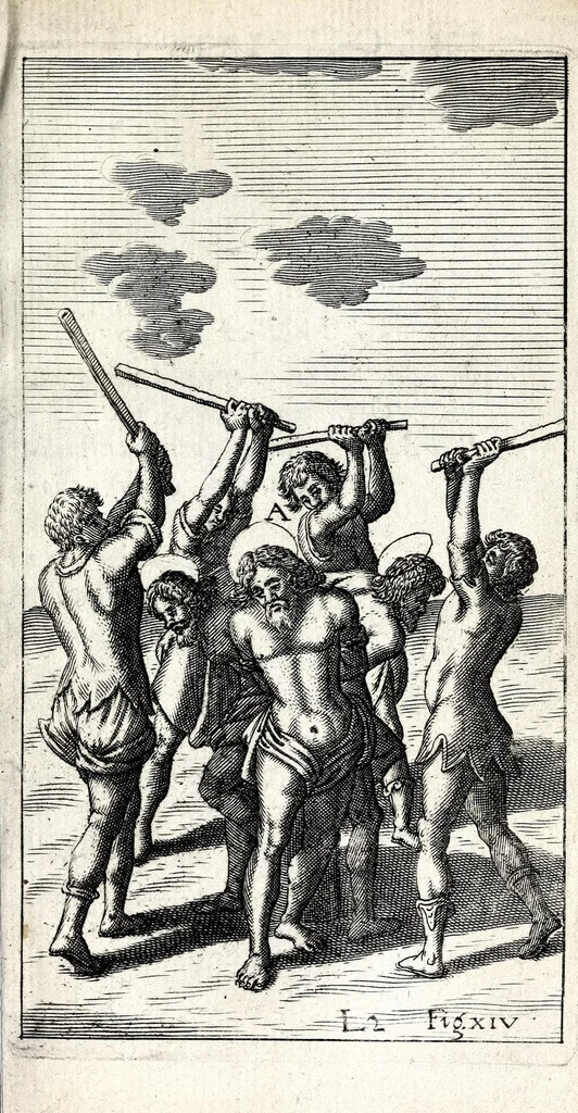 An illustration from De ss. martyrum cruciatibus liber : quo instrumenta & modi quibus ijdem martyres olim torquebantur, simul perspicuè descripta, & tabulis aeneis accuratissimè expressa sunt, 1668, leaf 275