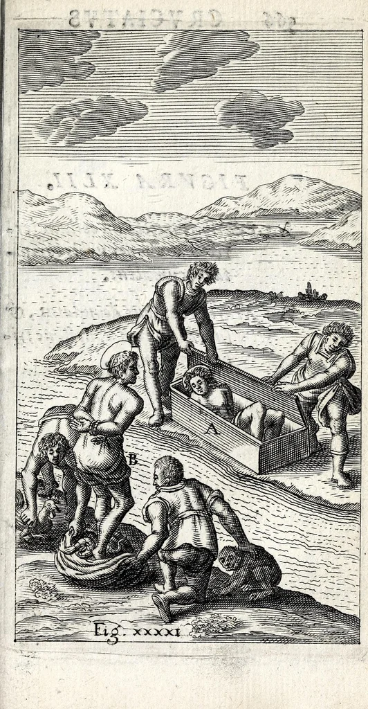 An illustration from De ss. martyrum cruciatibus liber : quo instrumenta & modi quibus ijdem martyres olim torquebantur, simul perspicuè descripta, & tabulis aeneis accuratissimè expressa sunt, 1668, leaf 455