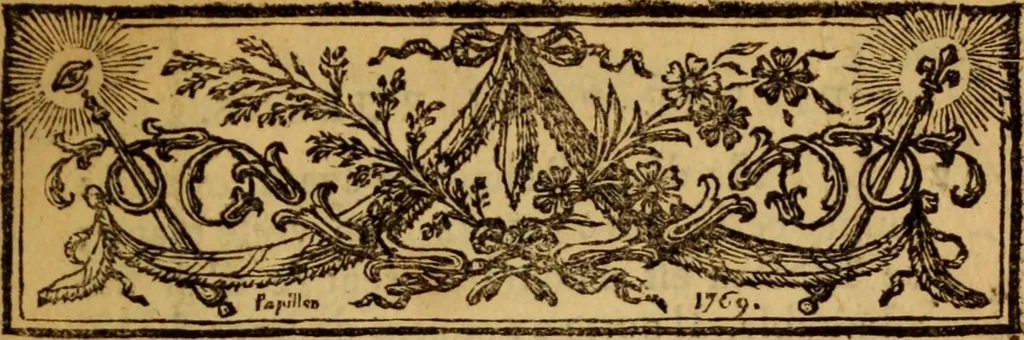 An illustration from Catalogue des tableaux qui composent le cabinet de Monseigneur le duc de Choiseul : dont la vente se fera le lundi 6 avril 1772, de relevée, & jours suivans, en son hôtel, rue de Richelieu, 1772, leaf 12