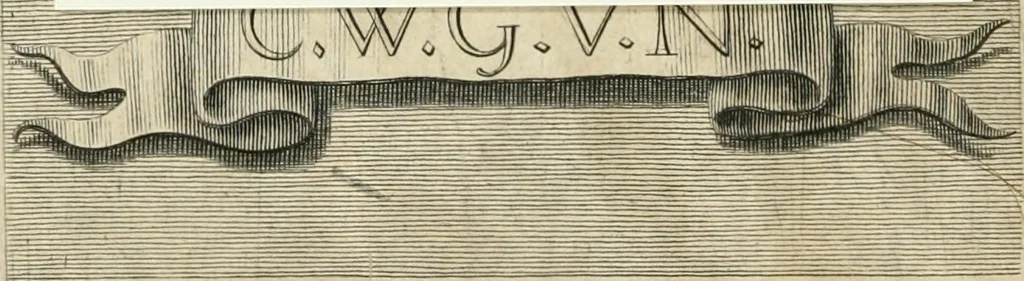 An illustration from De statu publico Europae novissimo tractatus, in quo unà cùm aliis nobilissimis atque utilissimis materiis juris publici, practici magis, quàm speculativi, illustres controversiae, praetensiones, judicia politica, praecedentiarum quaestiones & decisiones, tàm in comitiis imperii, quàm alibi agitatae, reperiuntur. Quibus insuper accesserunt, instar commentarii, paratitla de aurea bulla, recessibus imperii, ordinatione camerali, pace religiosa & profana, item capitulatione caesarea, 1675, leaf 1
