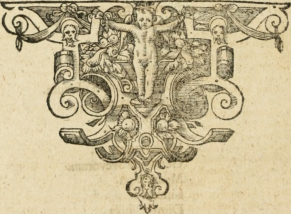 An illustration from De statu publico Europae novissimo tractatus, in quo unà cùm aliis nobilissimis atque utilissimis materiis juris publici, practici magis, quàm speculativi, illustres controversiae, praetensiones, judicia politica, praecedentiarum quaestiones & decisiones, tàm in comitiis imperii, quàm alibi agitatae, reperiuntur. Quibus insuper accesserunt, instar commentarii, paratitla de aurea bulla, recessibus imperii, ordinatione camerali, pace religiosa & profana, item capitulatione caesarea, 1675, leaf 31