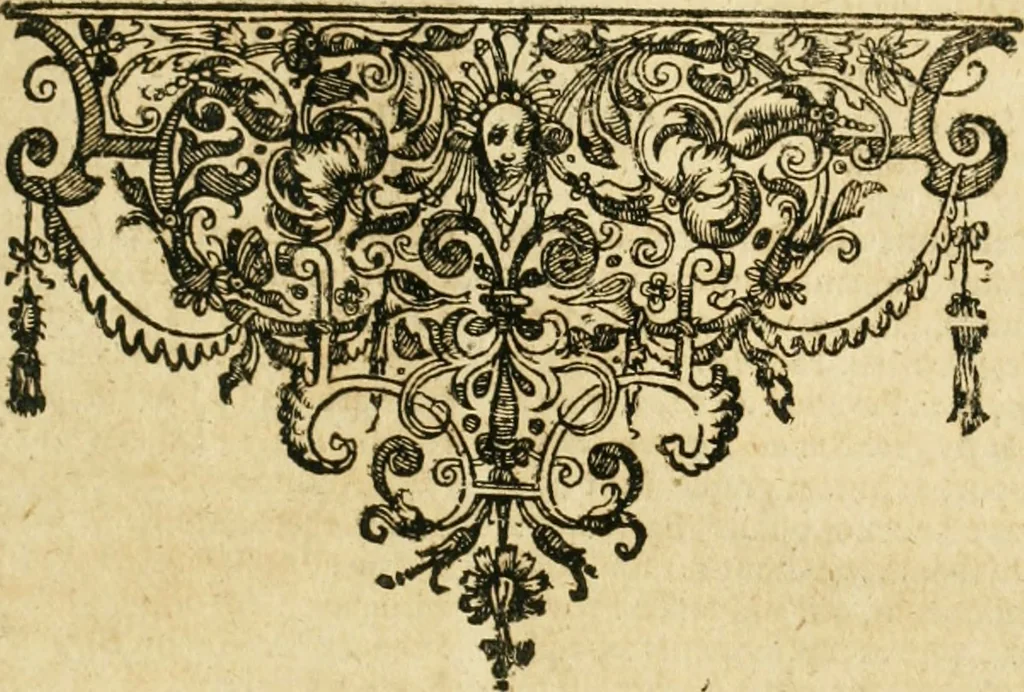An illustration from De statu publico Europae novissimo tractatus, in quo unà cùm aliis nobilissimis atque utilissimis materiis juris publici, practici magis, quàm speculativi, illustres controversiae, praetensiones, judicia politica, praecedentiarum quaestiones & decisiones, tàm in comitiis imperii, quàm alibi agitatae, reperiuntur. Quibus insuper accesserunt, instar commentarii, paratitla de aurea bulla, recessibus imperii, ordinatione camerali, pace religiosa & profana, item capitulatione caesarea, 1675, leaf 466
