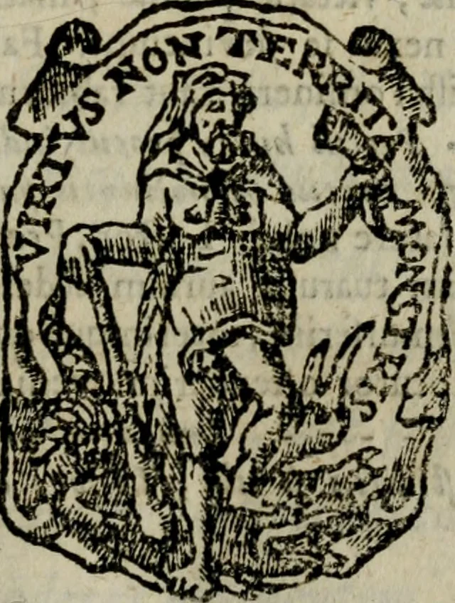 An illustration from De stolatæ virginitatis jure lucubratio academica, 1680, leaf 4