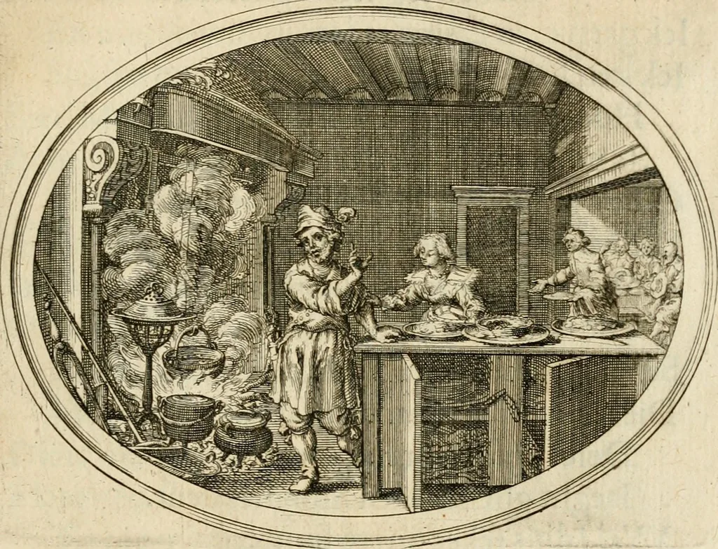 An illustration from Des wereldts proef-steen, ofte, De ydelheydt door de waerheyd beschuldight ende overtuyght van valscheydt, 1643, leaf 150