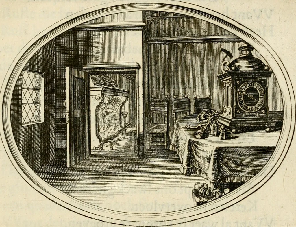 An illustration from Des wereldts proef-steen, ofte, De ydelheydt door de waerheyd beschuldight ende overtuyght van valscheydt, 1643, leaf 172