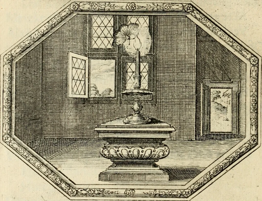 An illustration from Des wereldts proef-steen, ofte, De ydelheydt door de waerheyd beschuldight ende overtuyght van valscheydt, 1643, leaf 259