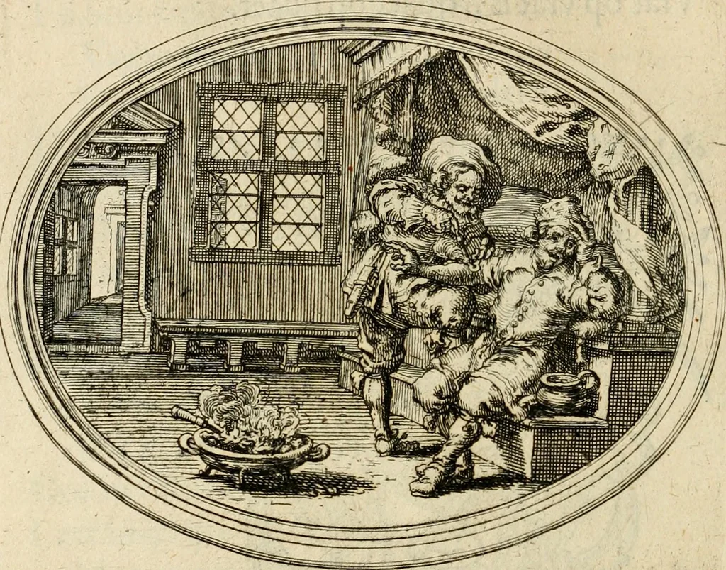An illustration from Des wereldts proef-steen, ofte, De ydelheydt door de waerheyd beschuldight ende overtuyght van valscheydt, 1643, leaf 319
