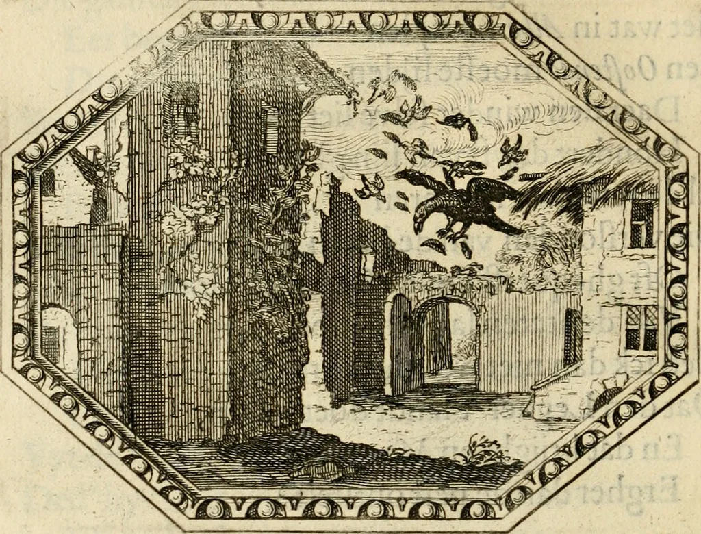 An illustration from Des wereldts proef-steen, ofte, De ydelheydt door de waerheyd beschuldight ende overtuyght van valscheydt, 1643, leaf 365