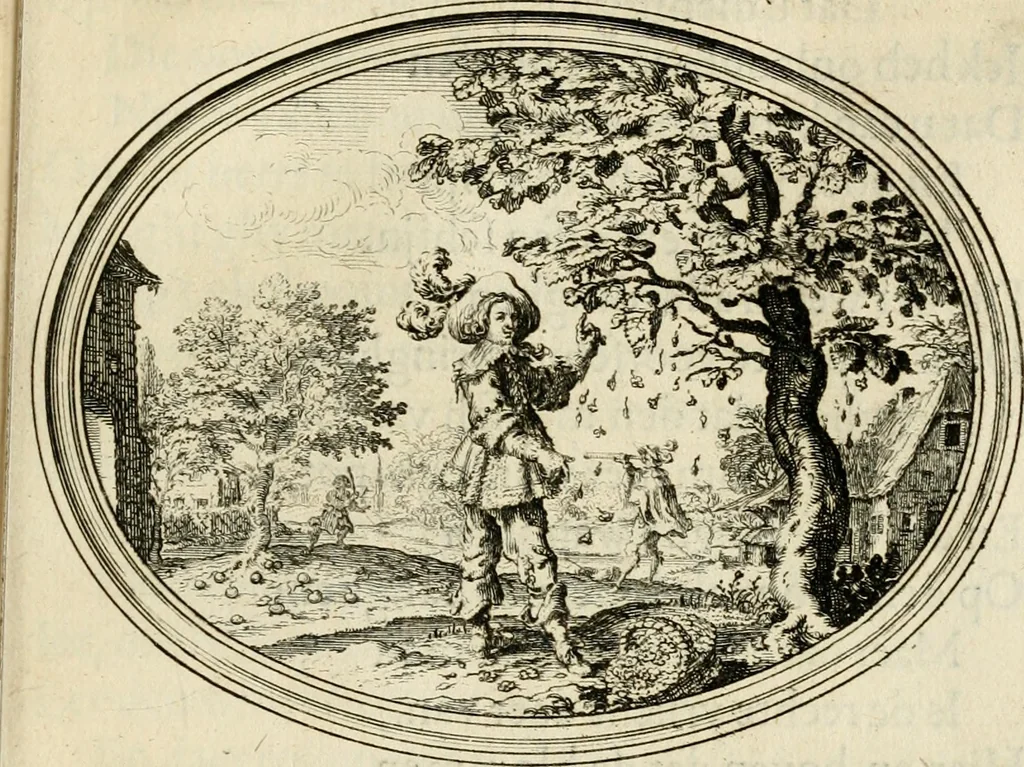 An illustration from Des wereldts proef-steen, ofte, De ydelheydt door de waerheyd beschuldight ende overtuyght van valscheydt, 1643, leaf 378