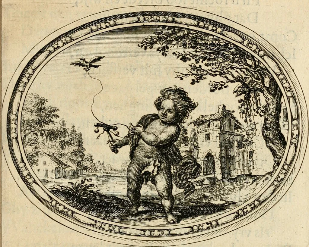 An illustration from Des wereldts proef-steen, ofte, De ydelheydt door de waerheyd beschuldight ende overtuyght van valscheydt, 1643, leaf 90