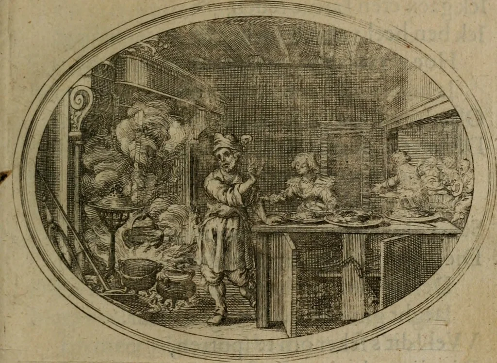 An illustration from Des wereldts proef-steen ofte De ydelheydt door de waerheyd beschuldight ende overtuyght van valscheydt, 1643, leaf 150
