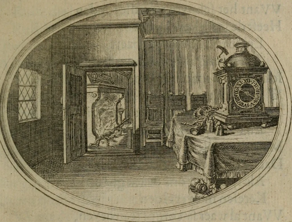 An illustration from Des wereldts proef-steen ofte De ydelheydt door de waerheyd beschuldight ende overtuyght van valscheydt, 1643, leaf 172