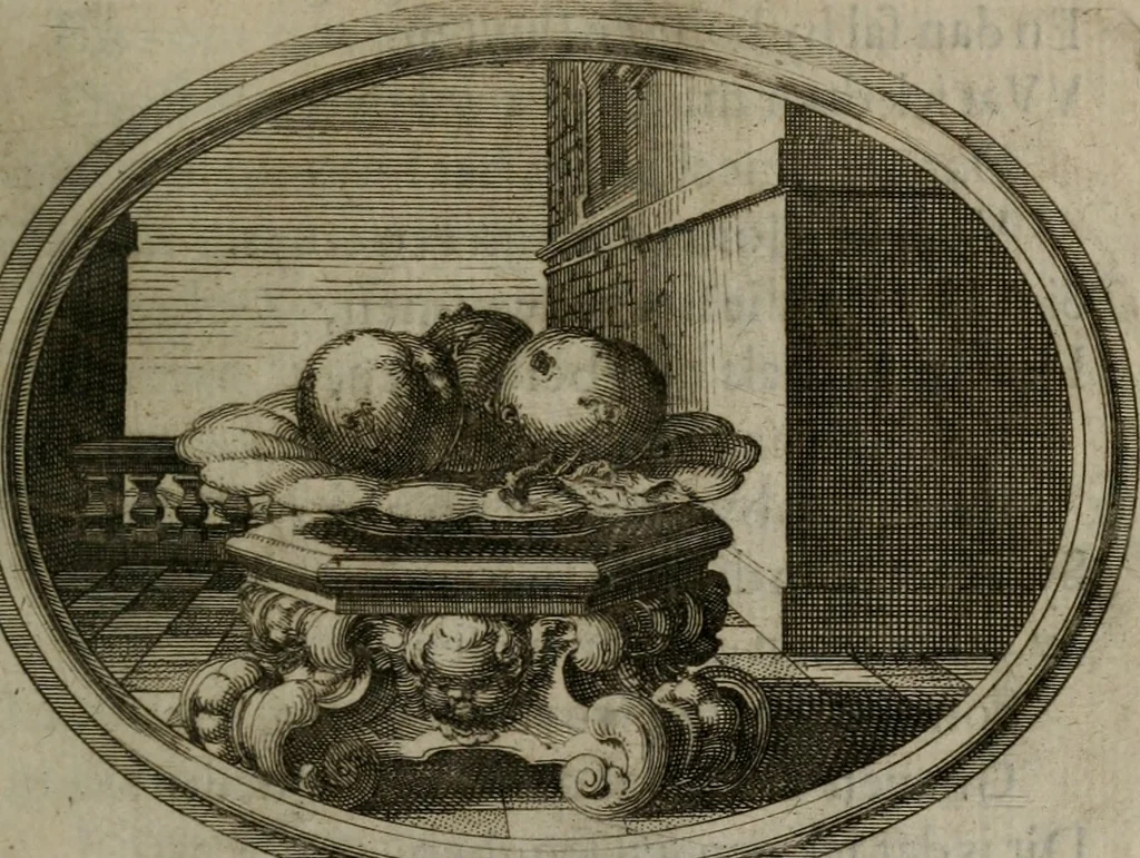 An illustration from Des wereldts proef-steen ofte De ydelheydt door de waerheyd beschuldight ende overtuyght van valscheydt, 1643, leaf 210