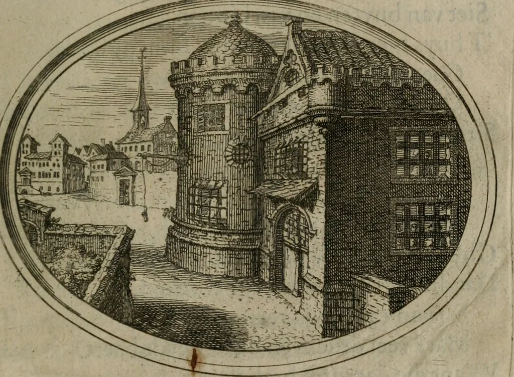 An illustration from Des wereldts proef-steen ofte De ydelheydt door de waerheyd beschuldight ende overtuyght van valscheydt, 1643, leaf 238