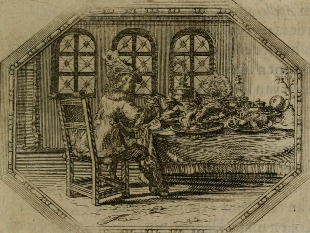 An illustration from Des wereldts proef-steen ofte De ydelheydt door de waerheyd beschuldight ende overtuyght van valscheydt, 1643, leaf 252