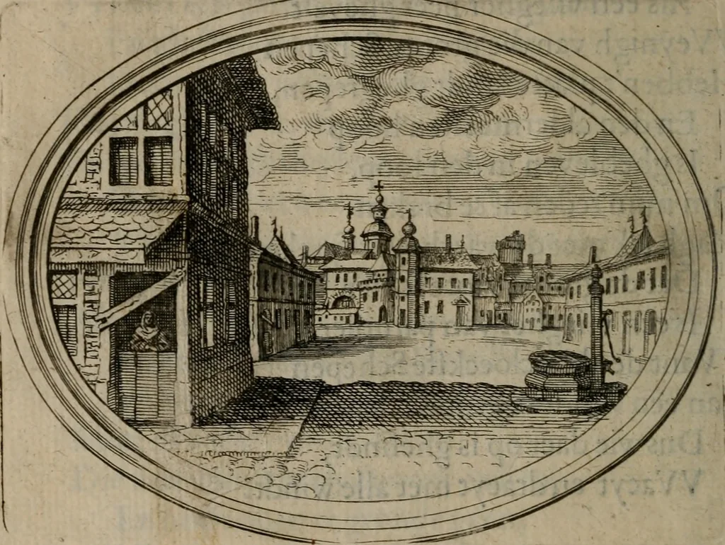 An illustration from Des wereldts proef-steen ofte De ydelheydt door de waerheyd beschuldight ende overtuyght van valscheydt, 1643, leaf 359