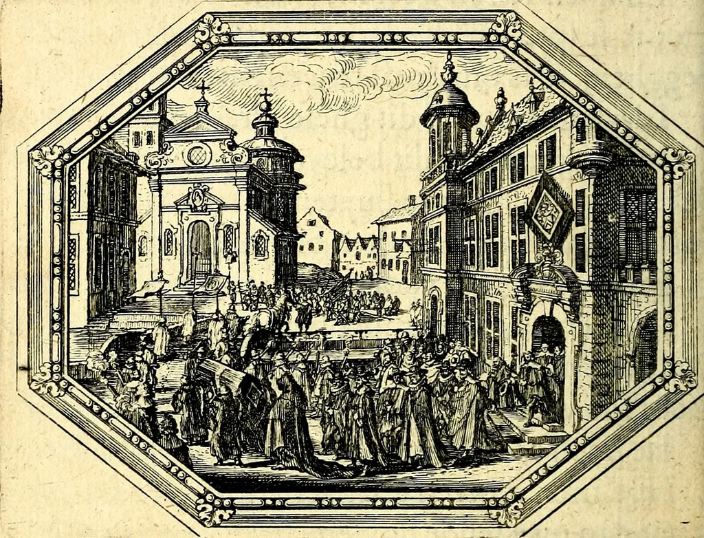 An illustration from Des wereldts proef-steen, ofte, De ydelheydt door de waerheyd beschuldight ende overtuyght van valscheydt, 1643, leaf 123