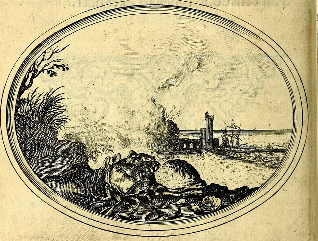 An illustration from Des wereldts proef-steen, ofte, De ydelheydt door de waerheyd beschuldight ende overtuyght van valscheydt, 1643, leaf 201