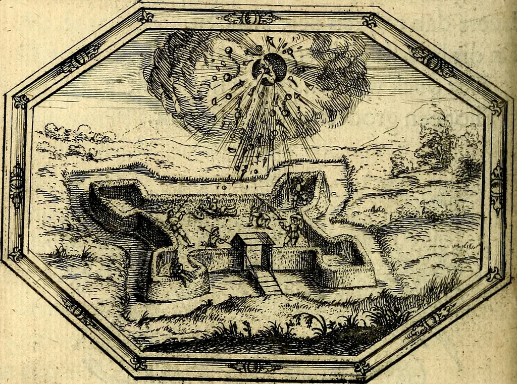 An illustration from Des wereldts proef-steen, ofte, De ydelheydt door de waerheyd beschuldight ende overtuyght van valscheydt, 1643, leaf 267