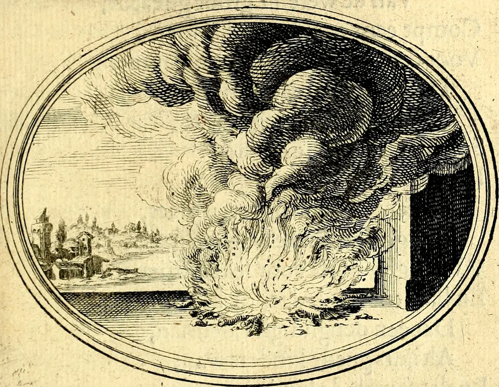 An illustration from Des wereldts proef-steen, ofte, De ydelheydt door de waerheyd beschuldight ende overtuyght van valscheydt, 1643, leaf 274
