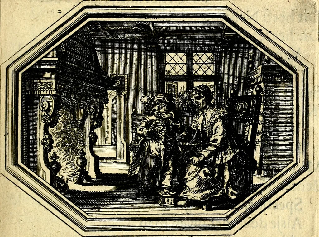 An illustration from Des wereldts proef-steen, ofte, De ydelheydt door de waerheyd beschuldight ende overtuyght van valscheydt, 1643, leaf 296