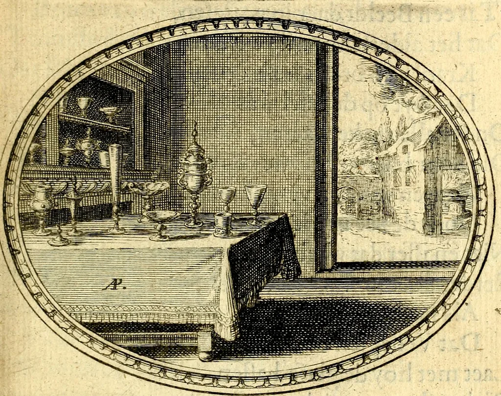 An illustration from Des wereldts proef-steen, ofte, De ydelheydt door de waerheyd beschuldight ende overtuyght van valscheydt, 1643, leaf 304