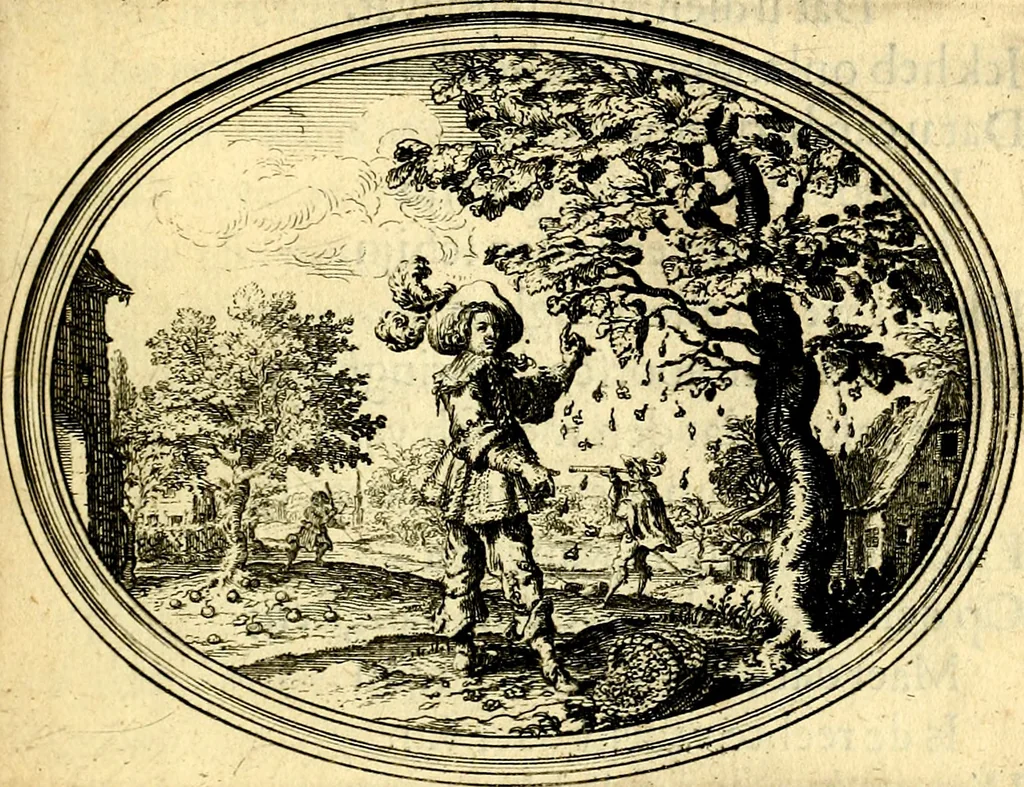 An illustration from Des wereldts proef-steen, ofte, De ydelheydt door de waerheyd beschuldight ende overtuyght van valscheydt, 1643, leaf 378