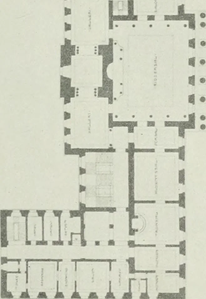 An illustration from Det danske slot, kongens, rigets, rettens, folkets : om projekterne til Kristiansborgs genopførelse, 1905, leaf 54