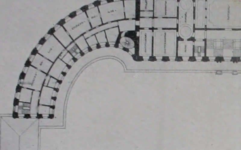An illustration from Det danske slot, kongens, rigets, rettens, folkets : om projekterne til Kristiansborgs genopførelse, 1905, leaf 55